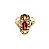 925 Sterling Silver Gold Plated Almandine Openwork Ring Size 9
