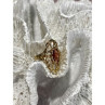 925 Sterling Silver Gold Plated Almandine Openwork Ring Size 9