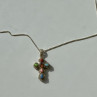 925 Sterling Silver Amber & Multicolor Agate Chain With Cross