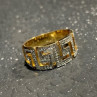 925 Sterling Silver Gold Plated Diamonds Ring Size 5.5