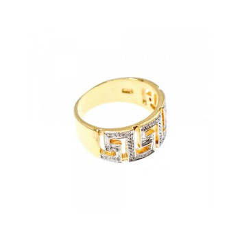 925 Sterling Silver Gold Plated Diamonds Ring Size 5.5