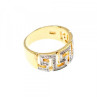925 Sterling Silver Gold Plated Diamonds Ring Size 5.5
