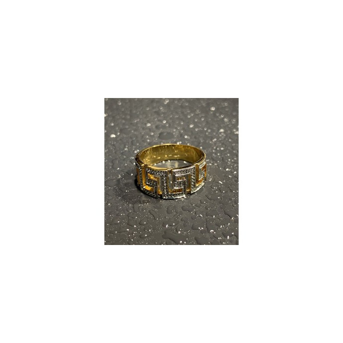 925 Sterling Silver Gold Plated Diamonds Ring Size 5.5