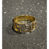925 Sterling Silver Gold Plated Diamonds Ring Size 5.5