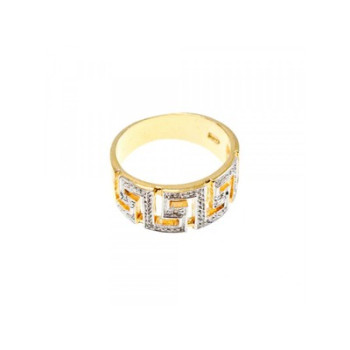 925 Sterling Silver Gold Plated Diamonds Ring Size 5.5
