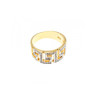 925 Sterling Silver Gold Plated Diamonds Ring Size 5.5
