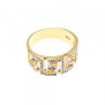 925 Sterling Silver Gold Plated Diamonds Ring Size 5.5