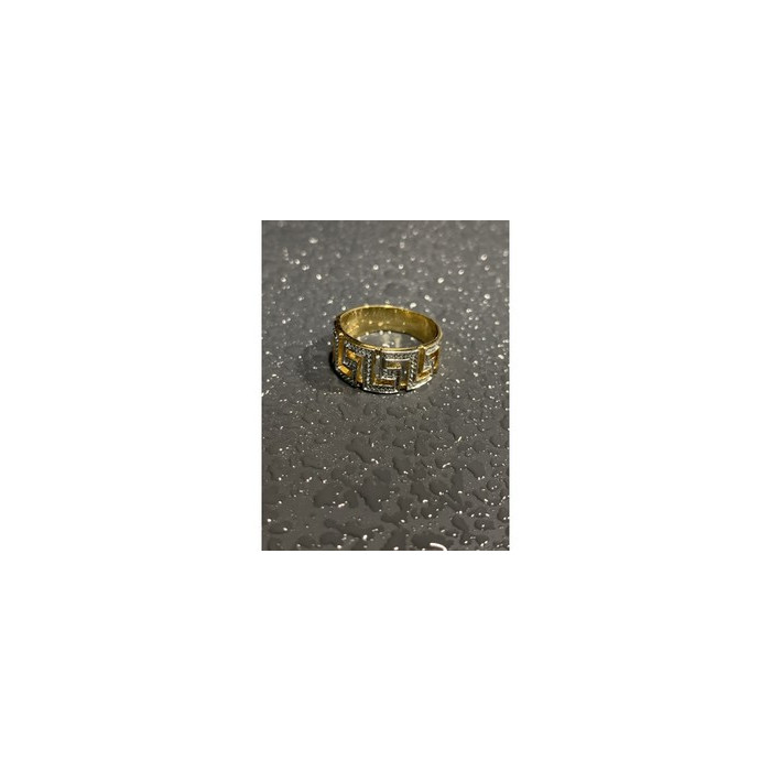 925 Sterling Silver Gold Plated Diamonds Ring Size 5.5