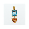 925 STERLING SILVER GOLD PLATED TOPAZ, HELIODOR & CZ PENDANT