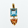 925 Sterling Silver Gold Plated Topaz, Heliodor & CZ Pendant