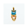 925 STERLING SILVER GOLD PLATED TOPAZ, HELIODOR & CZ PENDANT