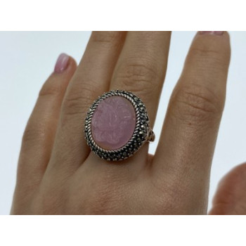 925 Sterling Silver Agate & Marcasites 