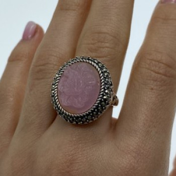 925 Sterling Silver Agate & Marcasites 