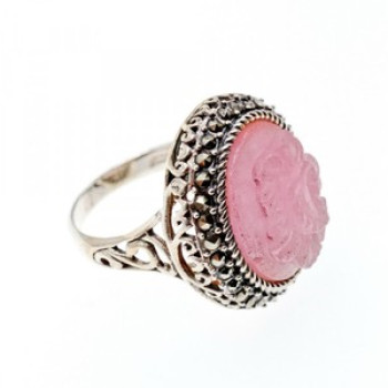 925 Sterling Silver Agate & Marcasites 
