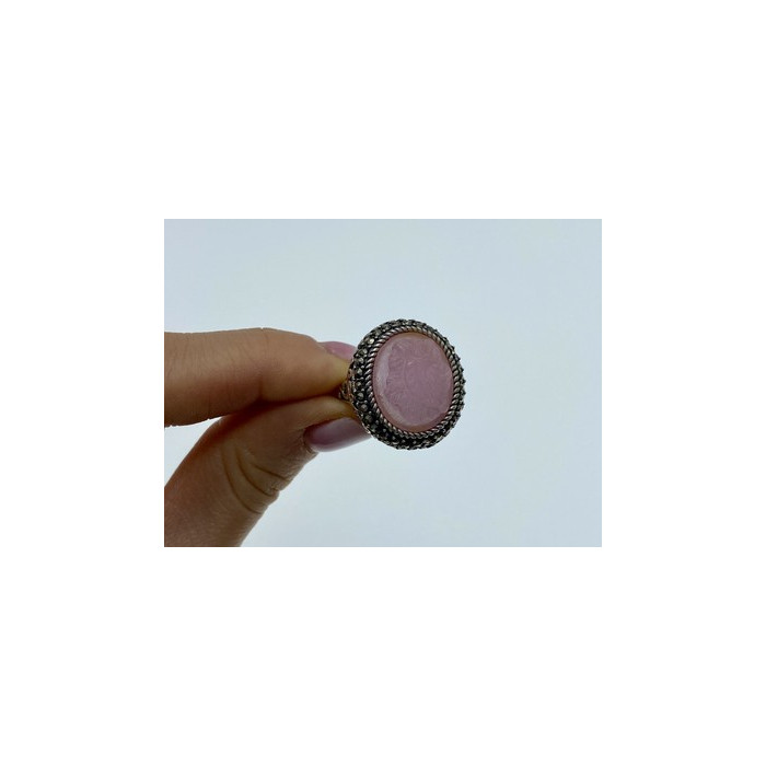 925 Sterling Silver Agate & Marcasites 