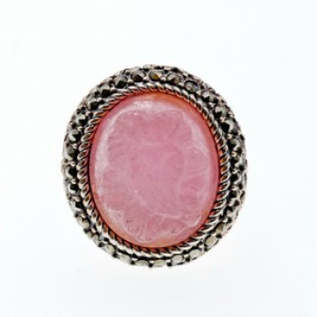 925 Sterling Silver Agate & Marcasites 
