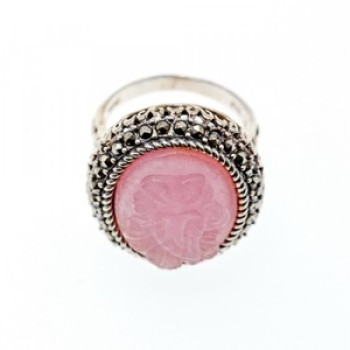 925 Sterling Silver Agate & Marcasites 