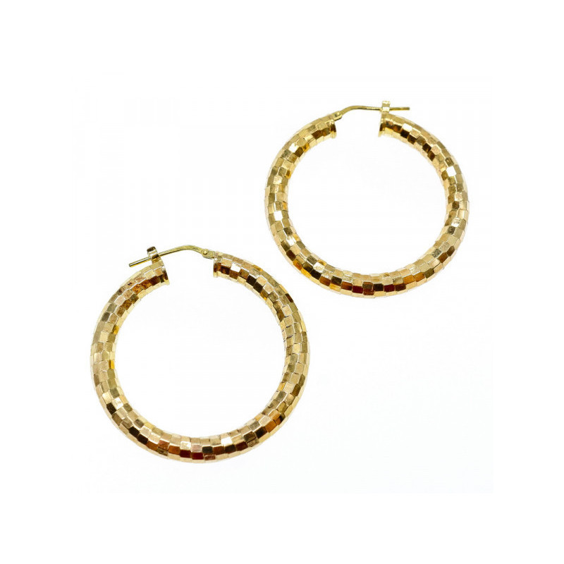 925 STERLING SILVER GOLD PLATED HOOP EARRINGS ITALY