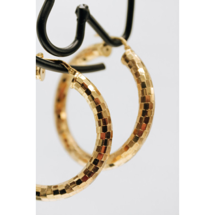 925 Sterling Silver Gold Plated Hoop Earrings Italy