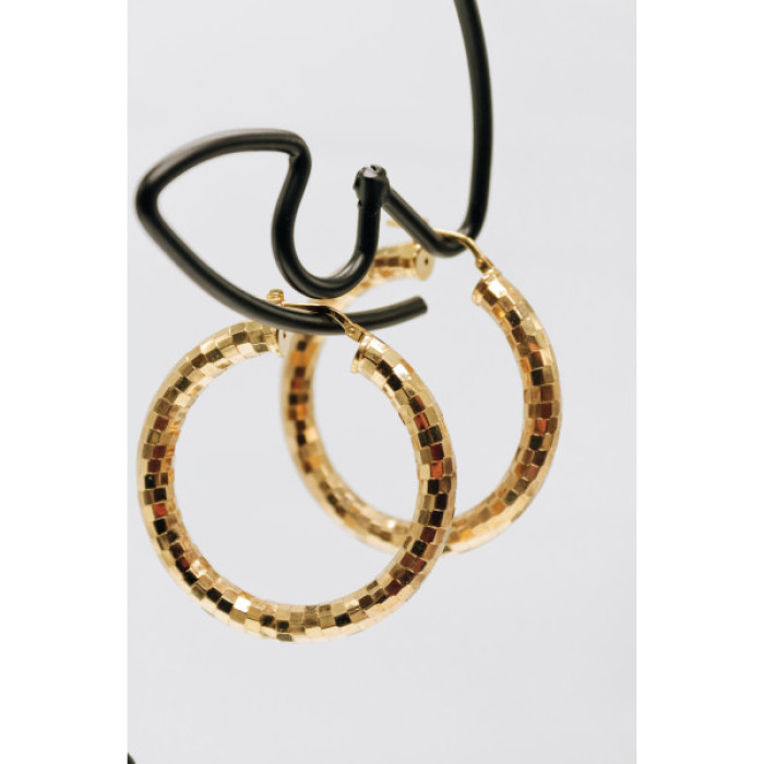 925 Sterling Silver Gold Plated Hoop Earrings Italy