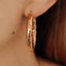 925 Sterling Silver Gold Plated Hoop Earrings Italy