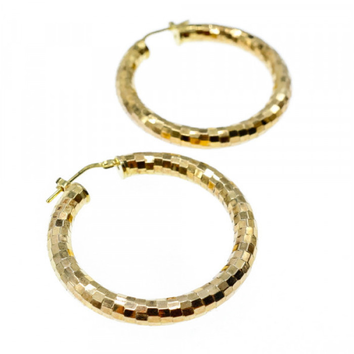 925 Sterling Silver Gold Plated Hoop Earrings Italy