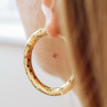 925 Sterling Silver Gold Plated Hoop Earrings Italy