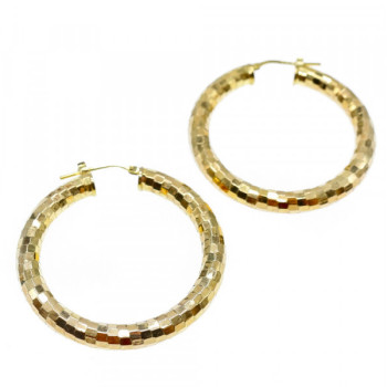 925 Sterling Silver Gold Plated Hoop Earrings Italy