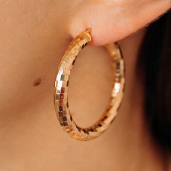 925 Sterling Silver Gold Plated Hoop Earrings Italy