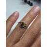 Vintage 925 Sterling Silver Amber Ring Size 5