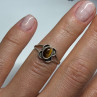 Vintage 925 Sterling Silver Amber Ring Size 5