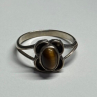 Vintage 925 Sterling Silver Amber Ring Size 5