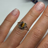 Vintage 925 Sterling Silver Amber Ring Size 5