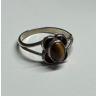 Vintage 925 Sterling Silver Amber Ring Size 5