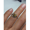 Vintage 925 Sterling Silver Amber Ring Size 5