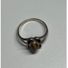 Vintage 925 Sterling Silver Amber Ring Size 5