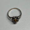 Vintage 925 Sterling Silver Amber Ring Size 5