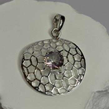 925 Sterling Silver Alexandrite Pendant Length 1.8 Inch