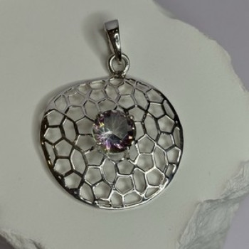 925 Sterling Silver Alexandrite Pendant Length 1.8 Inch