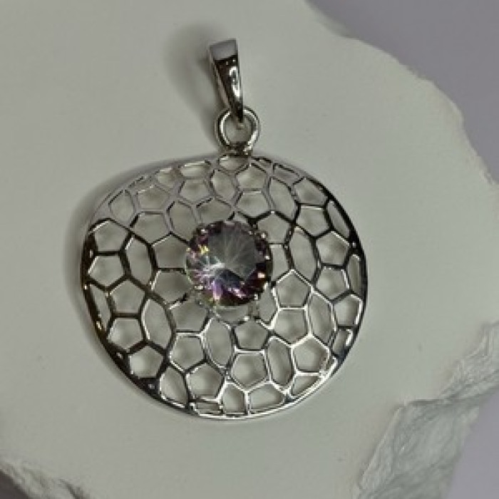 925 Sterling Silver Alexandrite Pendant Length 1.8 Inch