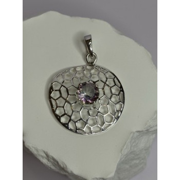 925 Sterling Silver Alexandrite Pendant Length 1.8 Inch