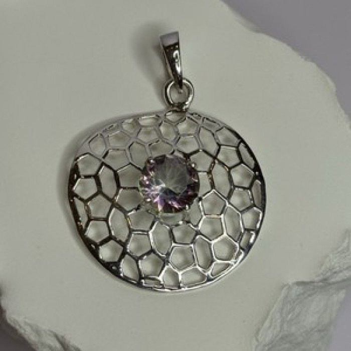 925 Sterling Silver Alexandrite Pendant Length 1.8 Inch