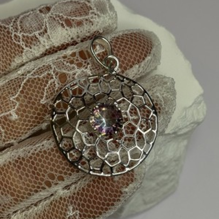 925 Sterling Silver Alexandrite Pendant Length 1.8 Inch