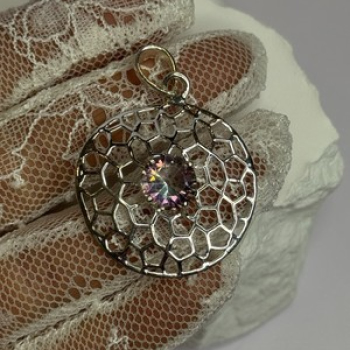 925 Sterling Silver Alexandrite Pendant Length 1.8 Inch