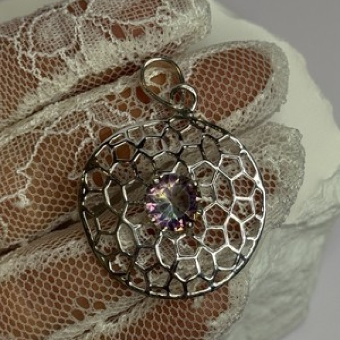 925 Sterling Silver Alexandrite Pendant Length 1.8 Inch