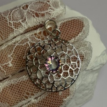 925 Sterling Silver Alexandrite Pendant Length 1.8 Inch