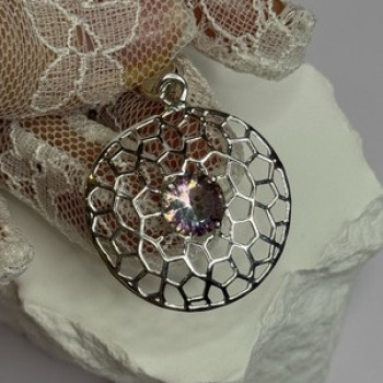 925 Sterling Silver Alexandrite Pendant Length 1.8 Inch