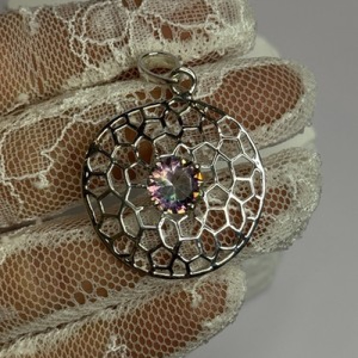 925 Sterling Silver Alexandrite Pendant Length 1.8 Inch