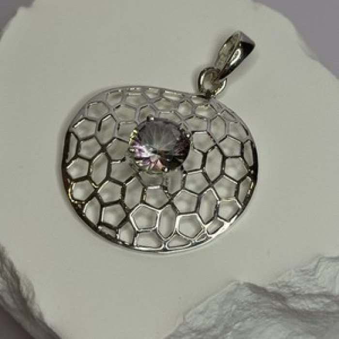 925 Sterling Silver Alexandrite Pendant Length 1.8 Inch