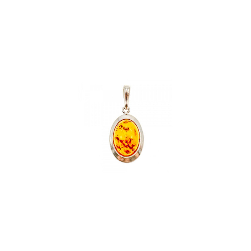 925 Sterling Silver Amber Pendant